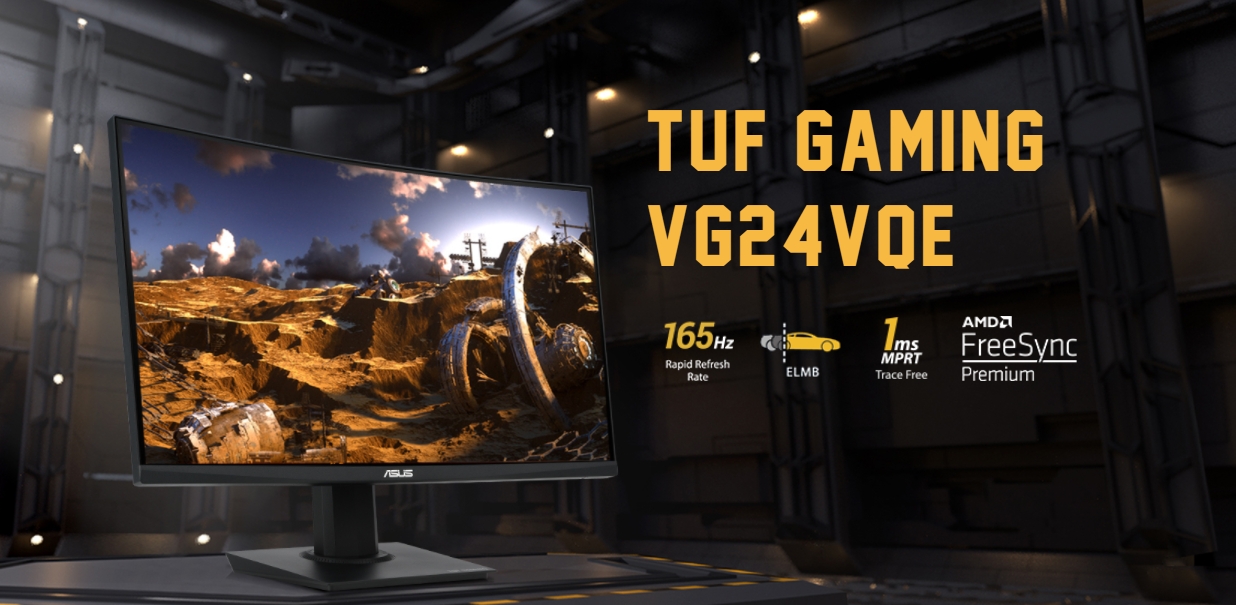 مانیتور ایسوس 24 اینچ TUF Gaming VG24VQE Curved Gaming