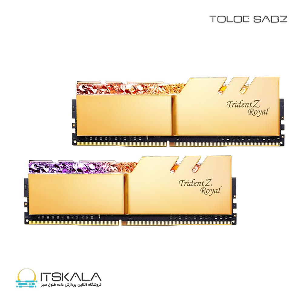 رم جی‌اسکیل G.SKILL Trident Z Royal GOLD DDR4 CL16 32GB(2x16GB)3600MHz
