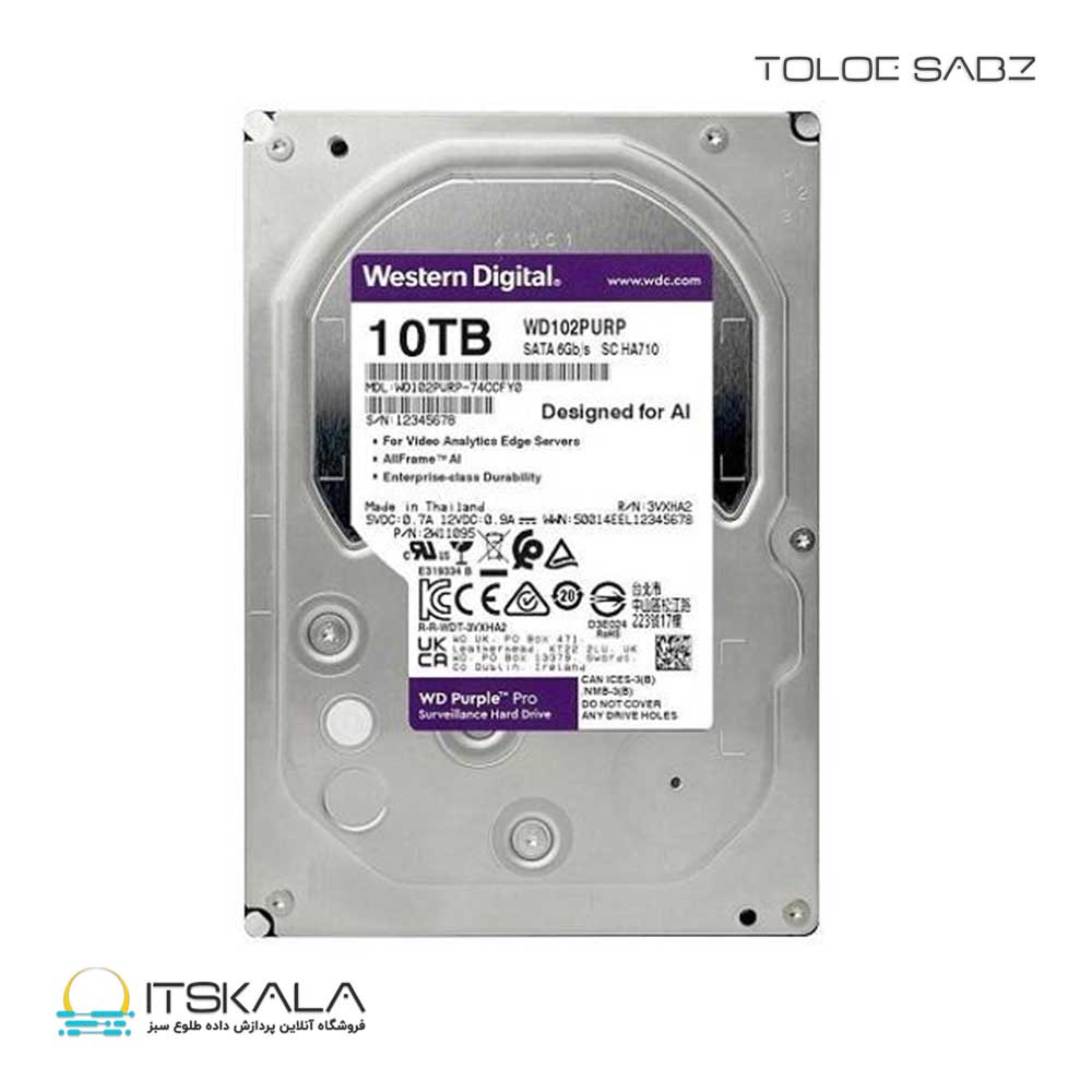 هارددیسک اینترنال وسترن دیجیتال مدل Purple WD101PURP ظرفیت 10 ترابایت - Image 3