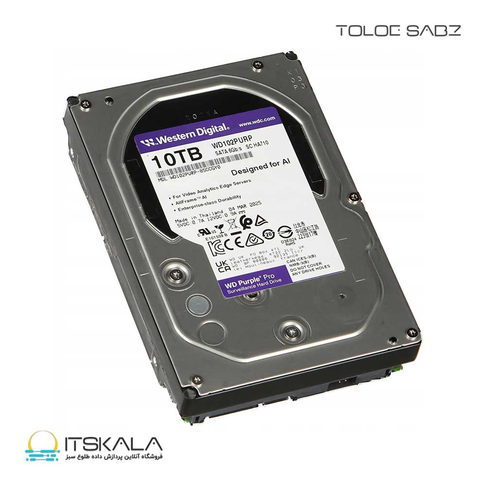 هارددیسک اینترنال وسترن دیجیتال مدل Purple WD101PURP ظرفیت 10 ترابایت - Image 2