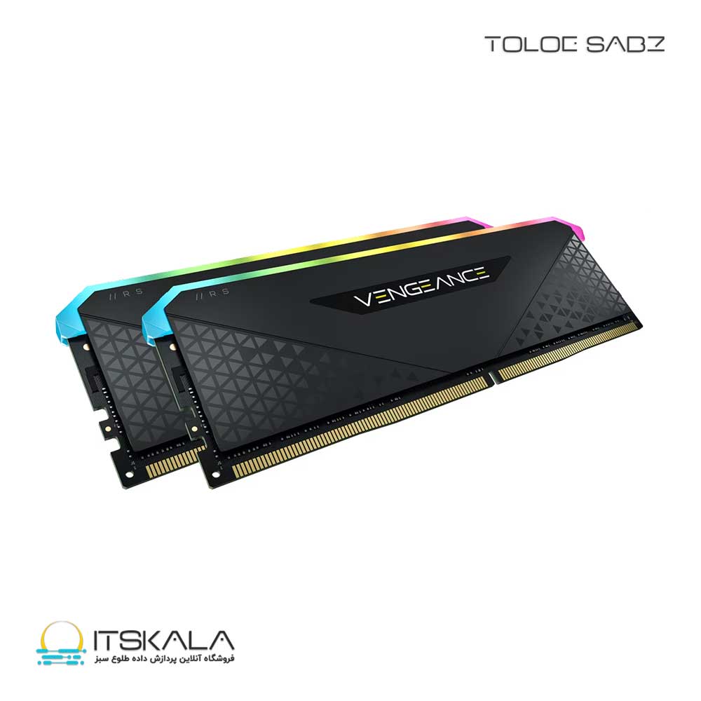 رم CORSAIR مدل VENGEANCE RGB RS 32GB (2×16GB) DDR4 3600MHz