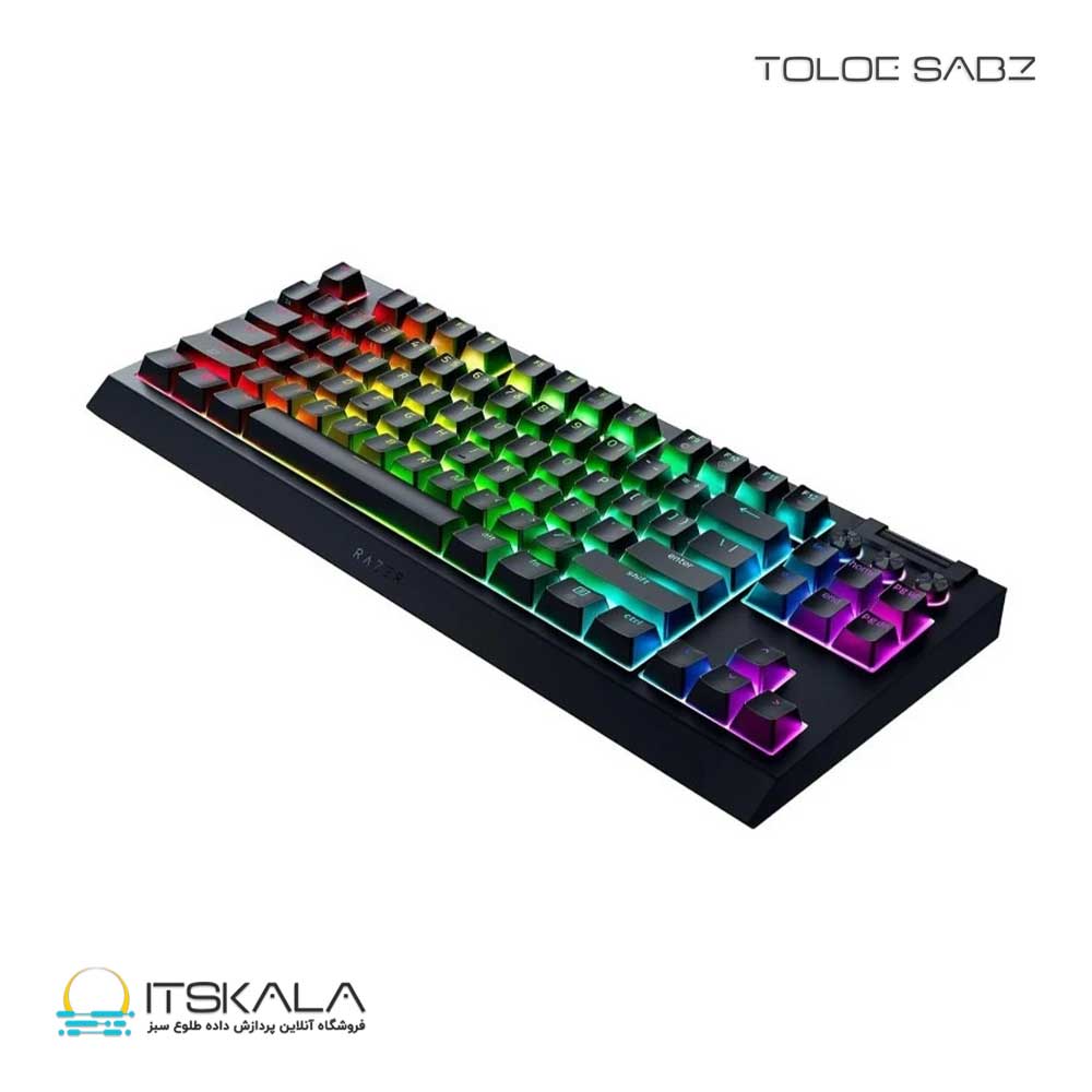 کیبورد گیمینگ ریزر مدل BlackWidow V4 Low-Profile HyperSpeed