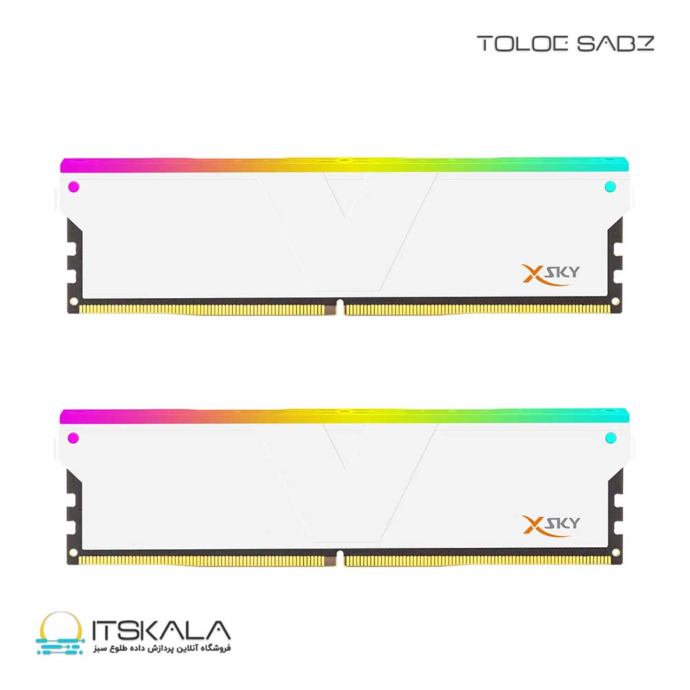 رم دسکتاپ وی کالر دو کاناله مدل Manta XSky Rgb 32GB 6000MHZ CL30 WHITE