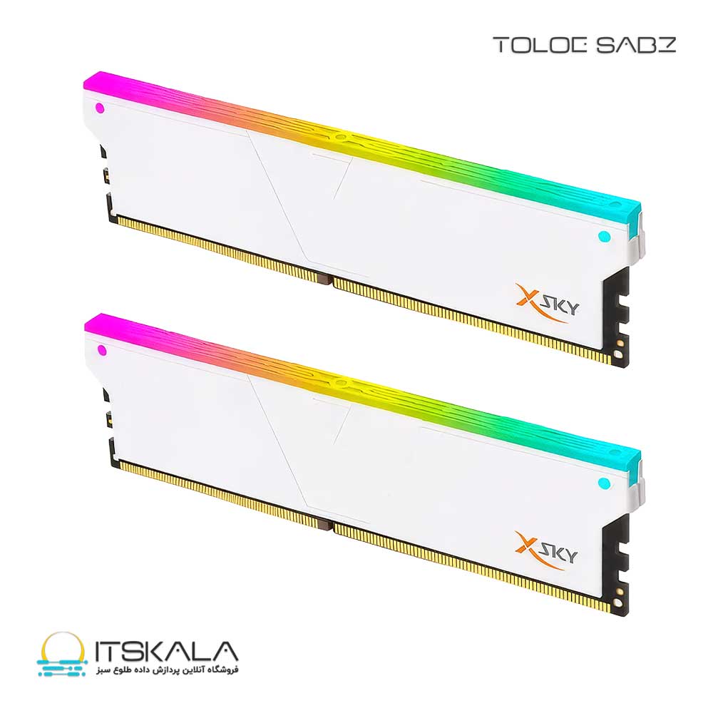 رم دسکتاپ وی کالر دو کاناله مدل Manta XSky Rgb 32GB 6000MHZ CL30 WHITE