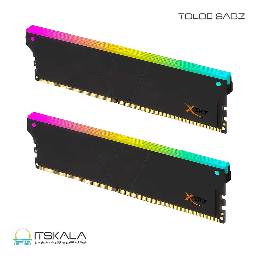 رم دسکتاپ وی کالر دو کاناله مدل Manta XSky Rgb 32GB 6400MHZ CL32 BLACK