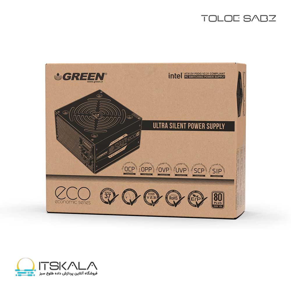 پاور 500 وات گرین مدل GP500A-ECO - تصویر 6